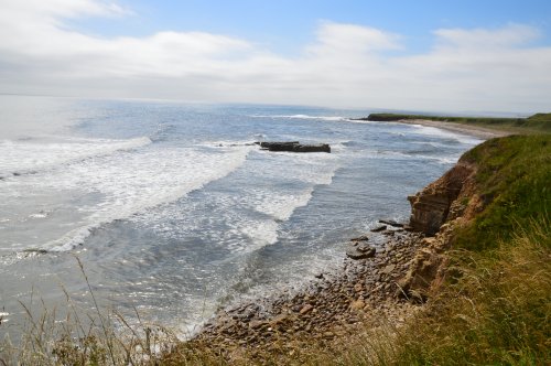 A photo showing some of the coastline along Whitburn Village.